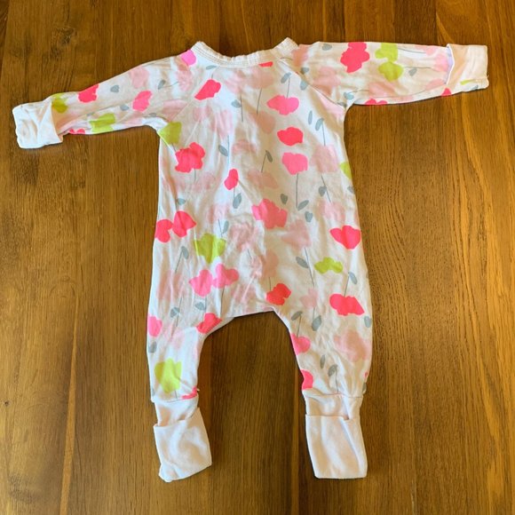 BONDS Wondersuit 0-3 months 000 Zippy Onesie Neon Pink Floral Baby Infant - Picture 2 of 6